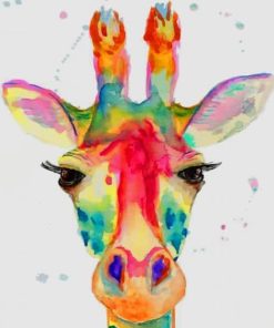 Colorful Giraffe Rainbow Animal Paint By Numbers