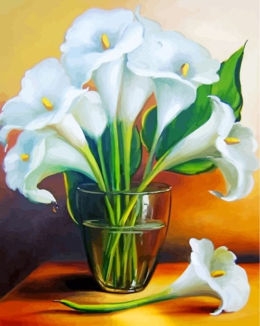 White-Lilies-In-Glass-paint-by-numbers