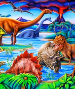 Wild Dinosaur Adventure Paint By Numbers