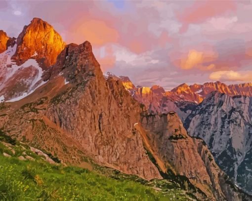 Wilder-kaiser-mountains-at-sunset-paint-by-numbers