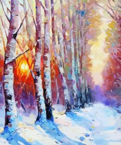 Winter Nature Scene Paint By Numbers