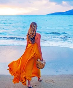Woman on Beach Seascape Paint By Numbers