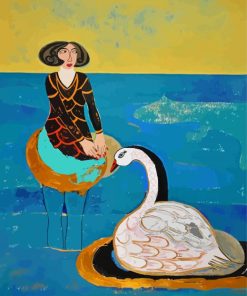 Elegant Woman Swan Paint By Numbers