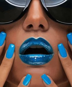 Blue Lips Paint By Numbers