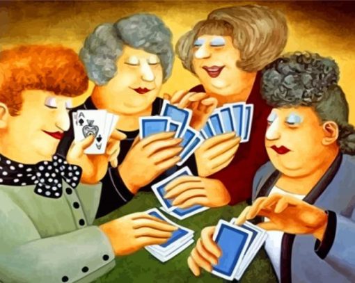 Women-Playing-Cards-paint-by-numbers
