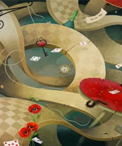 Wonderland Clock Abstract Paint By Numbers