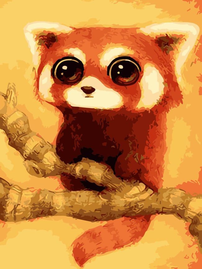 Baby Red Panda Paint By Numbers