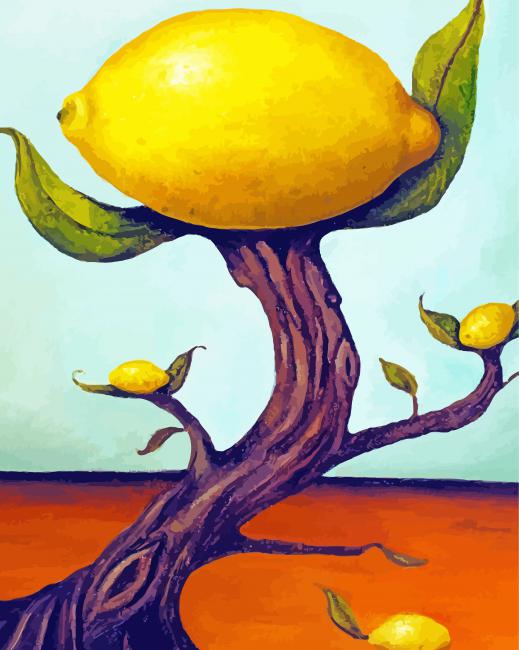 Finalizing Sunny Yellow Lemon Tree Artwork