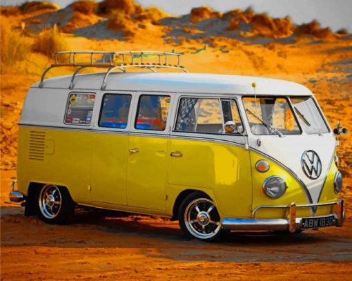 Yellow-VW-Bus-paint-by-numbers