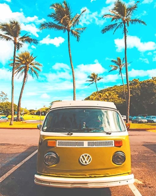 Yellow-VW-Old-Cars-adult-paint-by-numbers