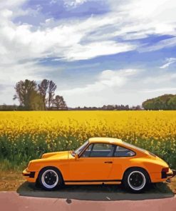 Vintage Yellow Car Paint By Numbers