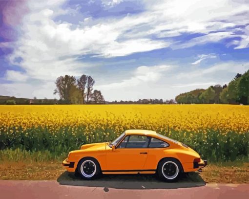 Yellow-Vintage-Car-paint-by-number