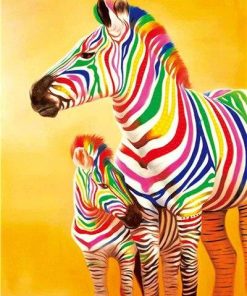 Colorful Zebra Paint By Numbers