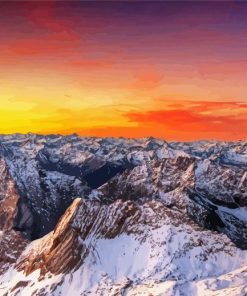 Zugspitze Europe Sunset Paint By Numbers