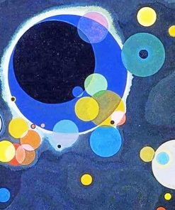 Kandinsky Inspired Blue Dots Paint By Numbers