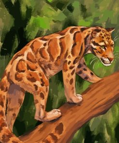 Abstract Clouded Leopard Paint By Numbers