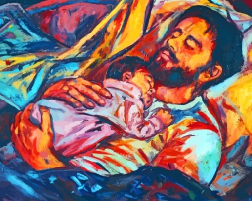abstract-Father-and-son-paint-by-numbers