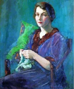 Abstract Lady Knitting Woman Paint By Numbers