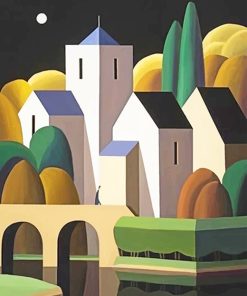Colorful Abstract Buildings Paint By Numbers