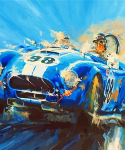 Abstract Blue Race Car Paint By Numbers