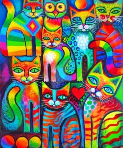Colorful Cats and Kitties Paint By Numbers