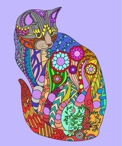 Colorful Cat Paint By Numbers