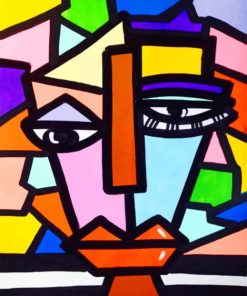 Colorful Abstract Faces Paint By Numbers