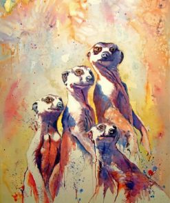 Abstract Meerkat Animals Paint By Numbers