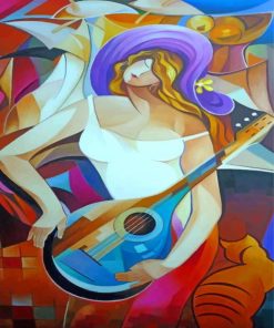 Abstract Oud Musician Paint By Numbers