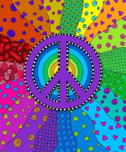 Colorful Abstract Peace Paint By Numbers