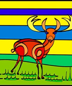 Easy Stag Deer Paint By Numbers