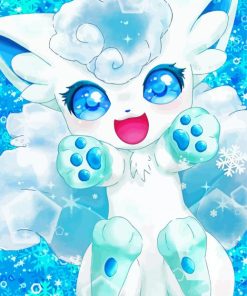 White Vulpix Pokemon Paint By Numbers