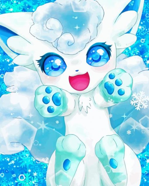 adorable-white-Vulpix-paint-by-number