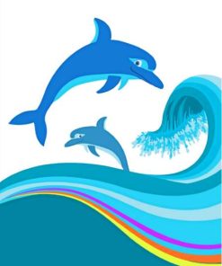 Aesthetic Dolphin Ocean Scene Paint By Numbers