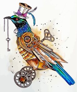 Aesthetic Steampunk Bird Paint By Numbers