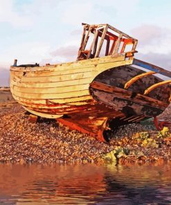 Aesthetic Abandoned Boat Paint By Numbers