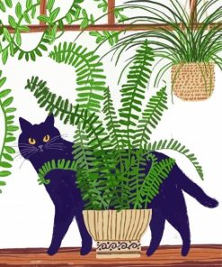 Aesthetic Cat and Plant Animal Paint By Numbers