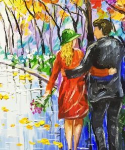 Aesthetic Couples in Colorful Park Paint By Numbers