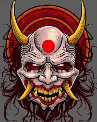 Aesthetic Japanese Oni Demon Paint By Numbers