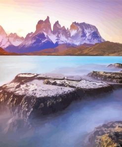 Aesthetic Lake Pehoe Landscapes Paint By Numbers