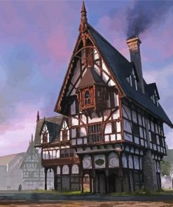 Aesthetic Medieval Inn Scene Paint By Numbers