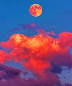 Aesthetic Moon and Cloudy Landscape Paint By Numbers