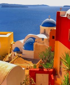 Aesthetic Santorini Greece Paint By Numbers