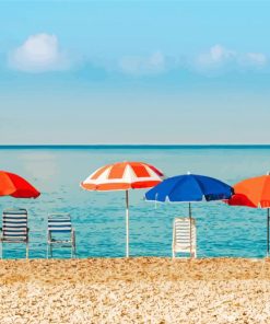 Aesthetic Beach Parasols Paint By Numbers