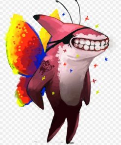 Aesthetic Shark Butterfly Paint By Numbers
