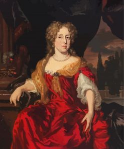 Aesthetic Woman in Red Paint By Numbers