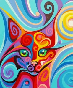 Colorful Abstract Cat Art Paint By Numbers