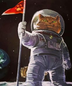 Astronaut Cat Space Adventure Paint By Numbers