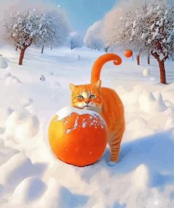 Aesthetic Cat Snow Paint By Numbers