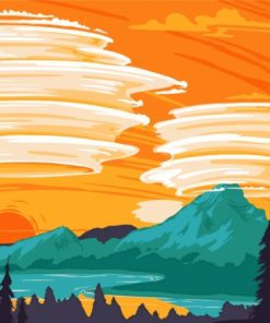 Aesthetic Mountain Clouds Paint By Numbers